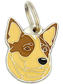 Boiadeiro australiano vermelho <br> (placa de identificação para cães, Gravado incluído)